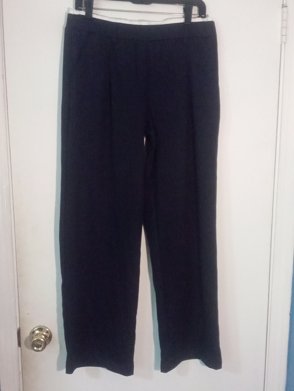 * So Black Straight-Leg Pants Trousers Size 16 New NWOT Ruffle Trim